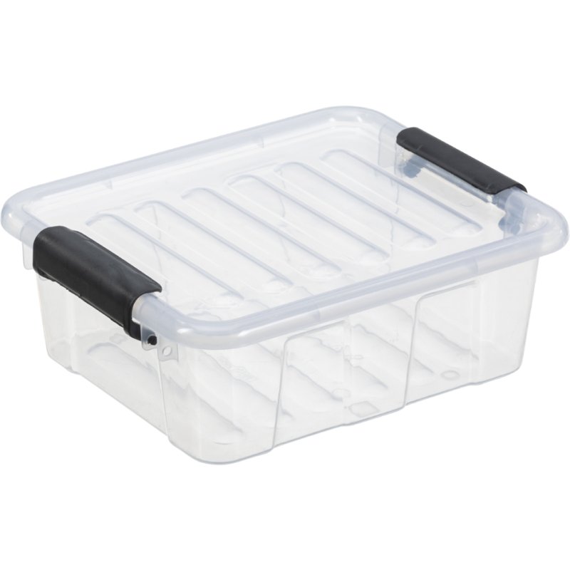 plast team boîte de rangement HOME BOX, transparent, 3,0 litre, gris